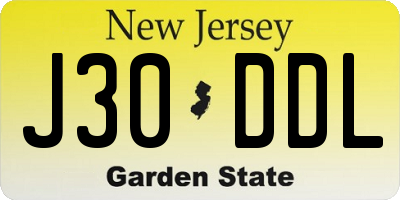 NJ license plate J30DDL