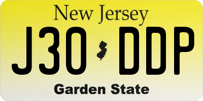 NJ license plate J30DDP