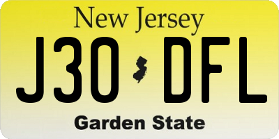 NJ license plate J30DFL