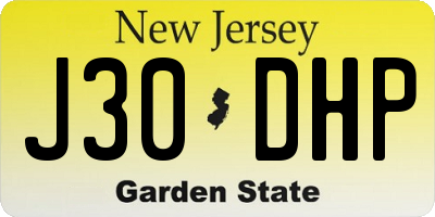 NJ license plate J30DHP