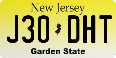 NJ license plate J30DHT