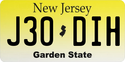 NJ license plate J30DIH