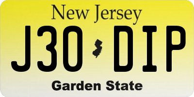 NJ license plate J30DIP