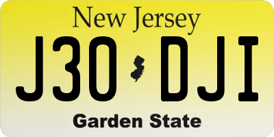 NJ license plate J30DJI