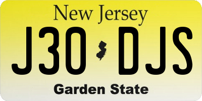 NJ license plate J30DJS