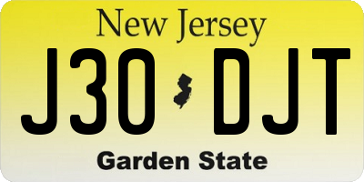 NJ license plate J30DJT