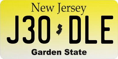 NJ license plate J30DLE