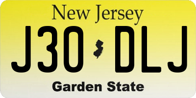 NJ license plate J30DLJ