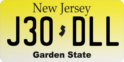 NJ license plate J30DLL