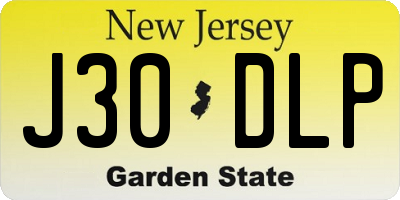 NJ license plate J30DLP