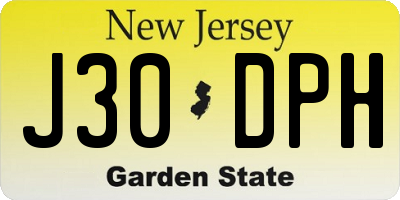 NJ license plate J30DPH