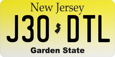 NJ license plate J30DTL