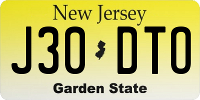 NJ license plate J30DTO