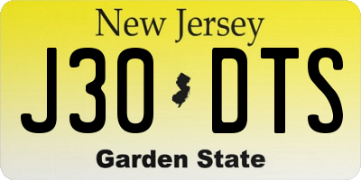 NJ license plate J30DTS