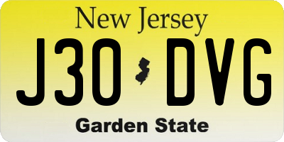 NJ license plate J30DVG