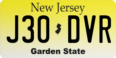 NJ license plate J30DVR