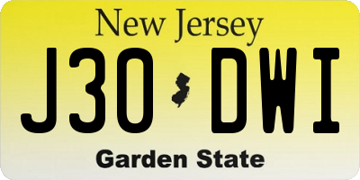 NJ license plate J30DWI