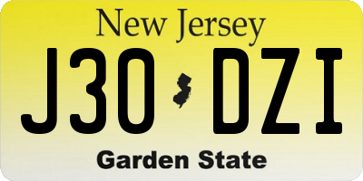 NJ license plate J30DZI