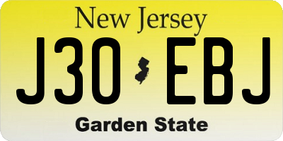 NJ license plate J30EBJ