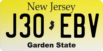 NJ license plate J30EBV