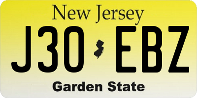 NJ license plate J30EBZ