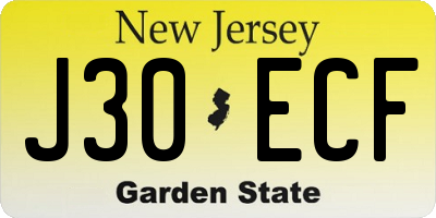 NJ license plate J30ECF