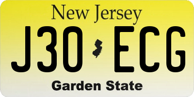 NJ license plate J30ECG