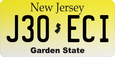 NJ license plate J30ECI