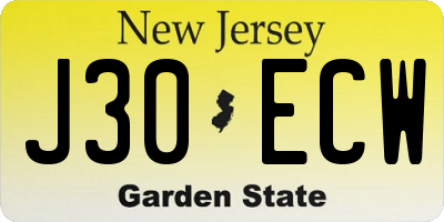 NJ license plate J30ECW