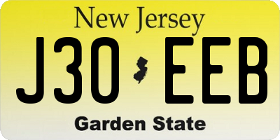 NJ license plate J30EEB