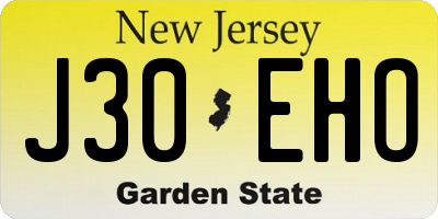 NJ license plate J30EHO