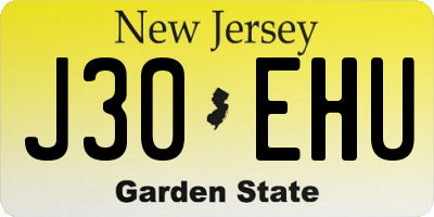NJ license plate J30EHU