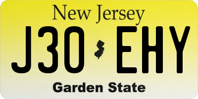 NJ license plate J30EHY