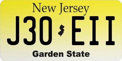 NJ license plate J30EII