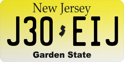 NJ license plate J30EIJ