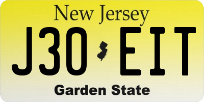 NJ license plate J30EIT