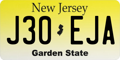 NJ license plate J30EJA