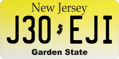 NJ license plate J30EJI