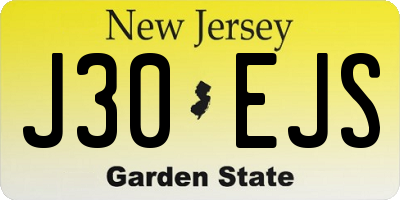 NJ license plate J30EJS