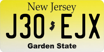 NJ license plate J30EJX