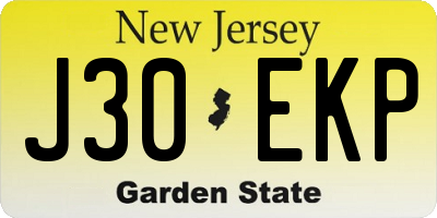 NJ license plate J30EKP