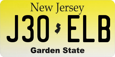 NJ license plate J30ELB