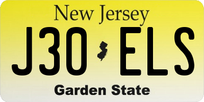 NJ license plate J30ELS