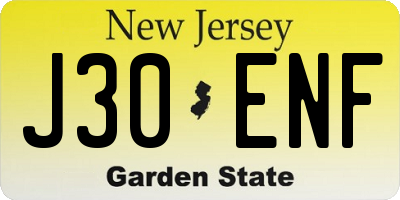 NJ license plate J30ENF