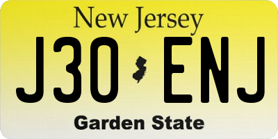 NJ license plate J30ENJ