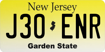 NJ license plate J30ENR