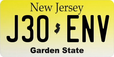 NJ license plate J30ENV