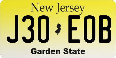 NJ license plate J30EOB