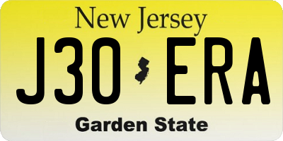 NJ license plate J30ERA