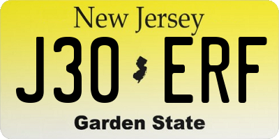 NJ license plate J30ERF